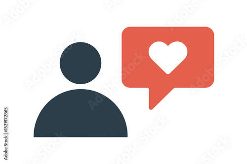 Social media like notification user profile icon