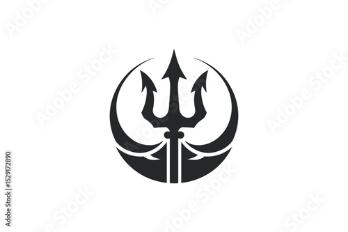 Trident logo design poseidon spear sea ocean weapon