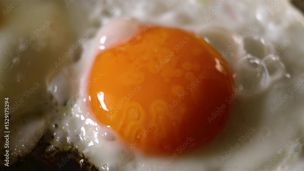 Cooking eggs in frying pan on kitchen stove close up. Preparing traditional morning breakfast Cooking eggs in frying pan on kitchen stove close up. Preparing traditional morning breakfast