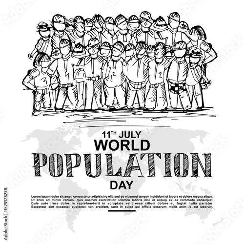 World Population day, poster and banner vector
