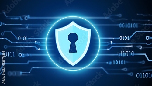 Cybersecurity Shield Protecting Data, Networks, and Digital Assets with Advanced Encryption and Robust Security Measures