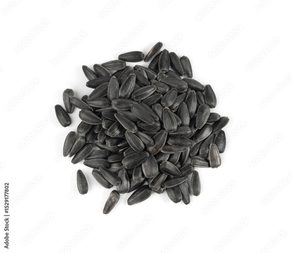 Sunflower seeds pile isolated, black oil sun flower grains group with shell, fresh edible oil seeds heap Sunflower seeds pile isolated, black oil sun flower grains group with shell, fresh edible oil seeds heap