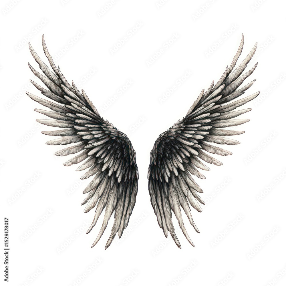 Wings bird white background accessories. Wings bird white background accessories.