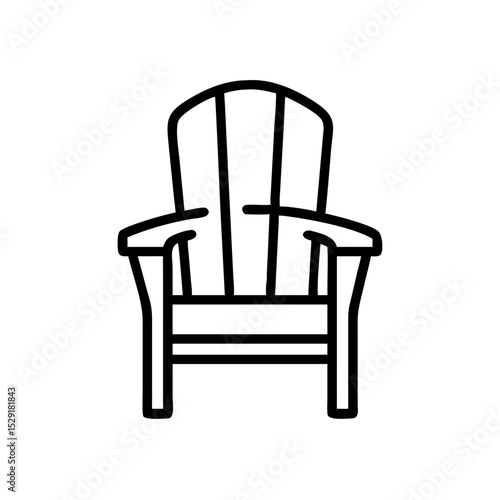 Outline of an Adirondack chair in minimalist design  