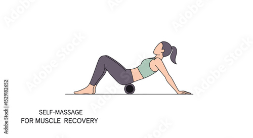 Foam Roller Back Massage: Illustration of Self-Care and Muscle Recovery