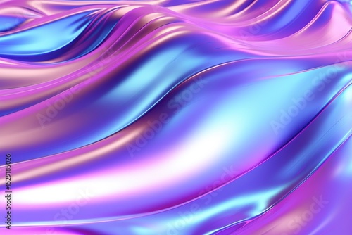 Dynamic flowing waves of iridescent colors digital art abstract background vibrant environment close-up view visual concept