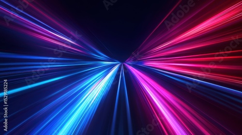 Dynamic light trails creating vibrant visuals digital space abstract art futuristic environment close-up perspective
