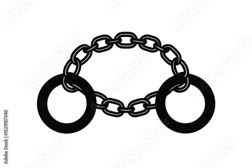 Chain shackles in haunted dungeon concept vector art illustration
