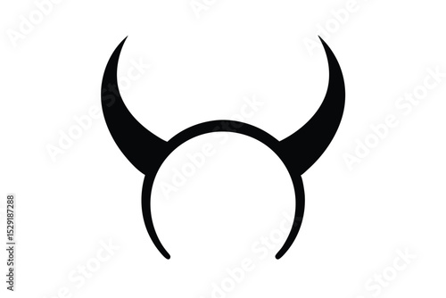 Devil horn headband in spooky costume style vector art illustration
