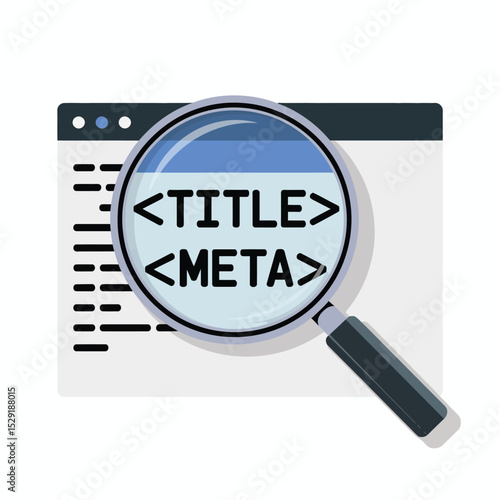 Website title and meta tags under magnifying glass