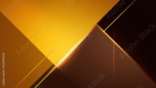 Abstract Geometric Design With Gold And Brown Shapes