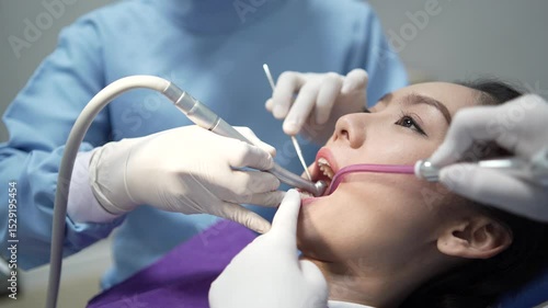 Dental Procedure in Progress Patient Treatment and Care by Our Dental Team for Optimal Oral Health and Healthcare Services