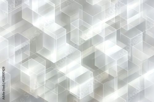 Abstract Geometric Pattern with Interlocking Cubes
