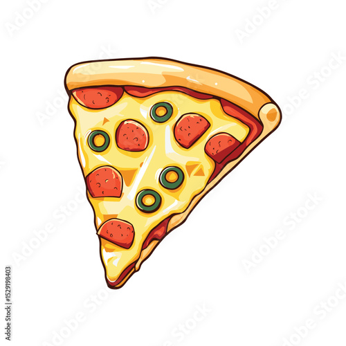 Pizza Slice Delight: A mouthwatering pizza slice, adorned with vibrant toppings, offering a tantalizing glimpse of a classic culinary delight.