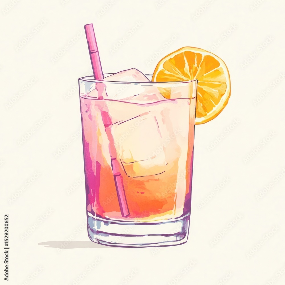 Cocktail illustration beverage summer. Cocktail illustration beverage summer.
