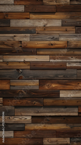 Wallpaper Mural Dark Wooden Plank Wall Texture with Natural Grain and Rich Brown Tones Torontodigital.ca
