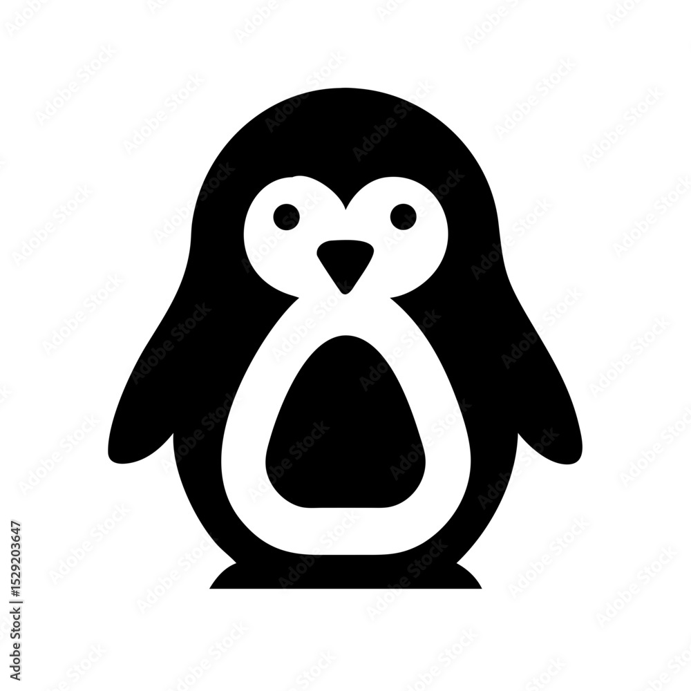 Fototapeta premium Penguin Vector Art – Cute Arctic Bird Illustration