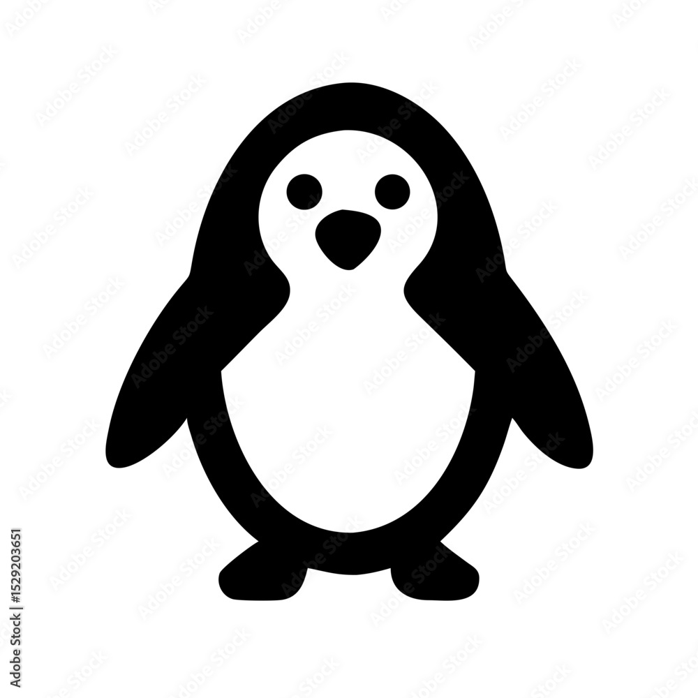 Fototapeta premium Penguin Vector Art – Cute Arctic Bird Illustration