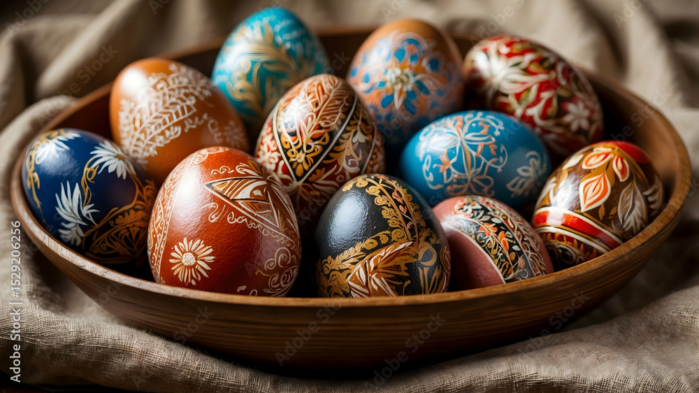 Fototapeta premium Easter Eggs Background 