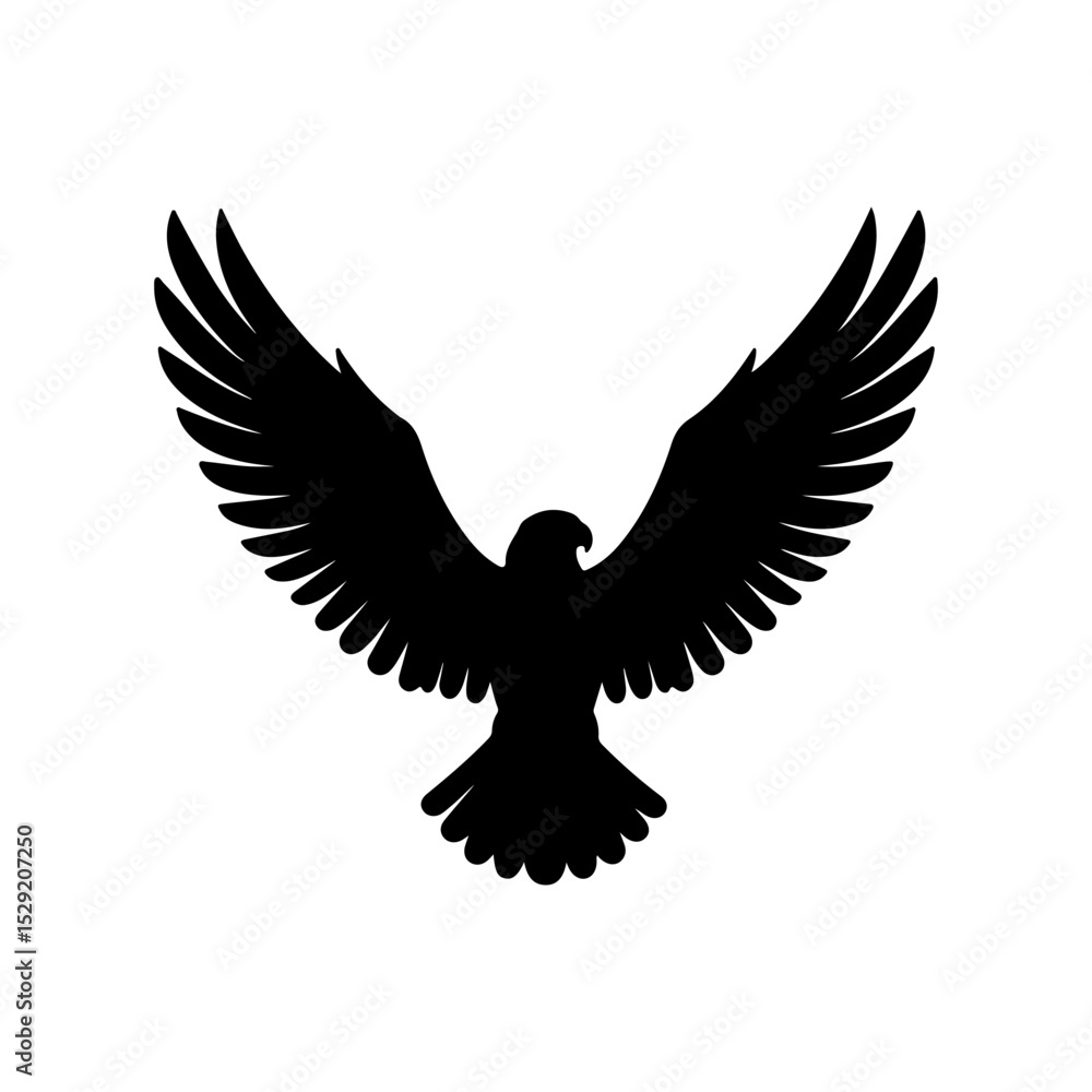 Obraz premium Eagle silhouette icon vector flat design on white background