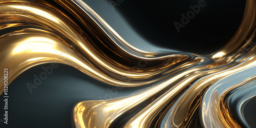  glossy black liquid waves glam background © agrus_aiart