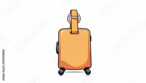 Minimalistic orange travel bag with luggage tag, modern design