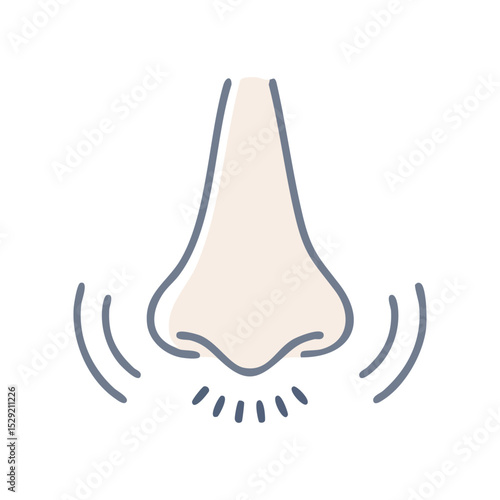 runny nose in linear isolated on white background
