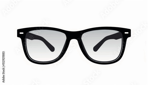 Minimalistic geometric sunglasses on clean white background, stylish design