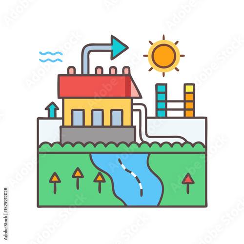 New energy solution icon set solar, energy, wind, biomass, geothermal, hydropower, renewable, sustainable, efficiency, wave, eolic, battery, storage, grid, turbine, hydrogen, and generator icons