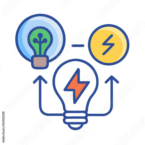 New energy solution icon set solar, energy, wind, biomass, geothermal, hydropower, renewable, sustainable, efficiency, wave, eolic, battery, storage, grid, turbine, hydrogen, and generator icons