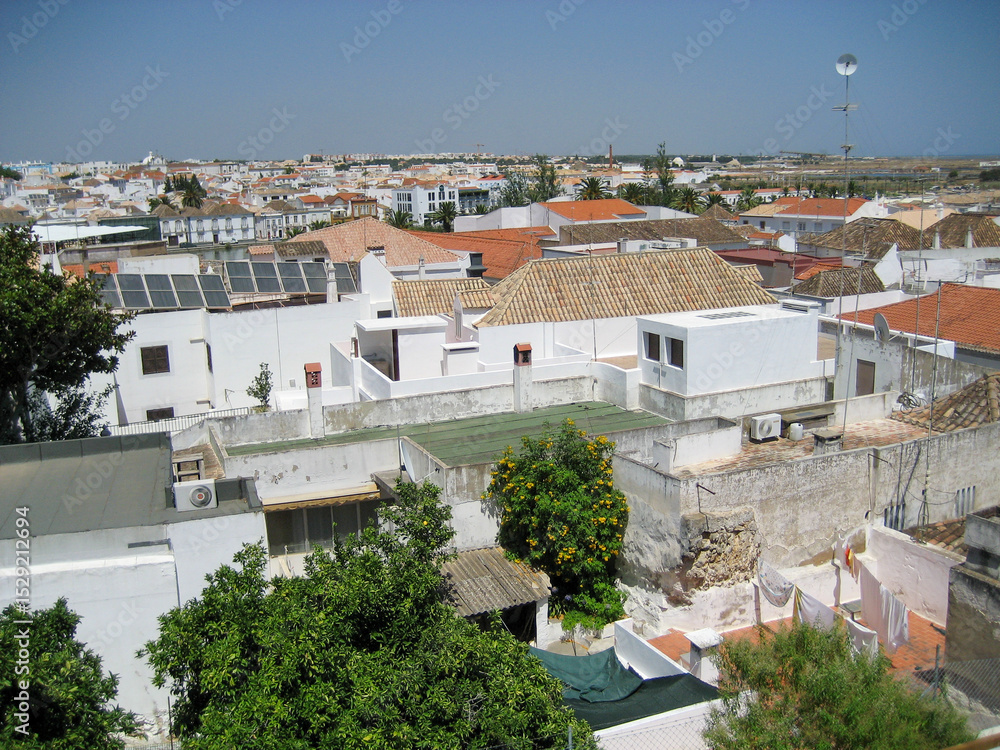 Obraz premium A cityscape view of the city of Albufeira in the Algarve region of Portugal.