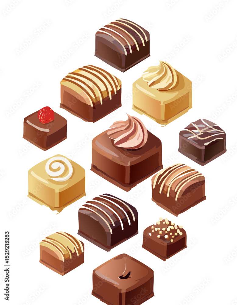 Assorted Chocolate Pralines Collection Gourmet Sweet Candy Dessert Assorted Chocolate Pralines Collection Gourmet Sweet Candy Dessert