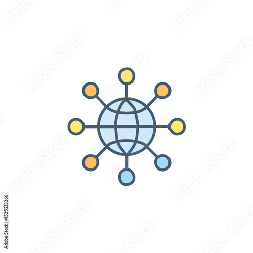 Global Network Icon - Connectivity and Communication Concept