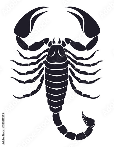 Tribal Scorpion Icon Black Silhouette Vector Design

