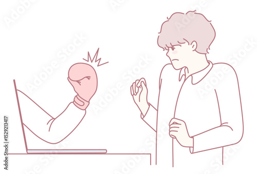 An illustration showing a users clear frustration and exasperation with a digital interface in action