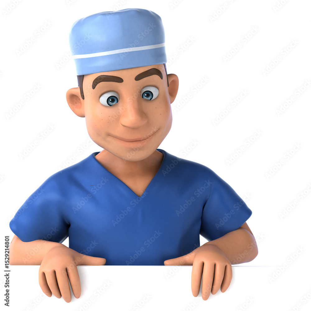 Whimsical 3D Cartoon Scrubs illustration Whimsical 3D Cartoon Scrubs illustration
