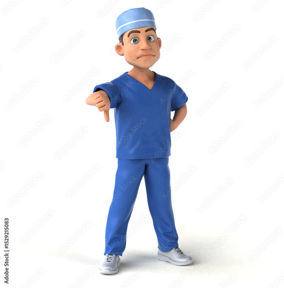 Whimsical 3D Cartoon Scrubs illustration Whimsical 3D Cartoon Scrubs illustration