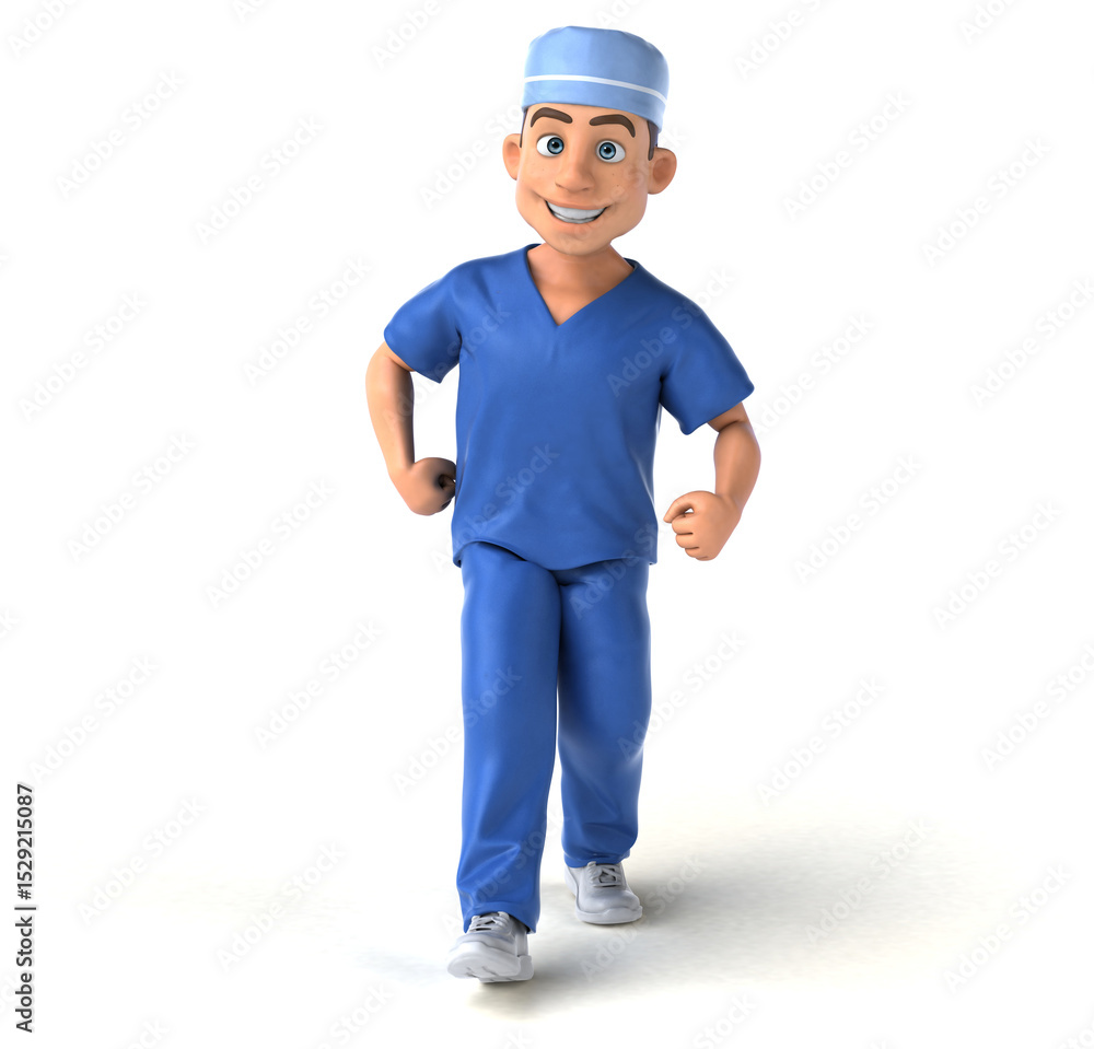Whimsical 3D Cartoon Scrubs illustration Whimsical 3D Cartoon Scrubs illustration