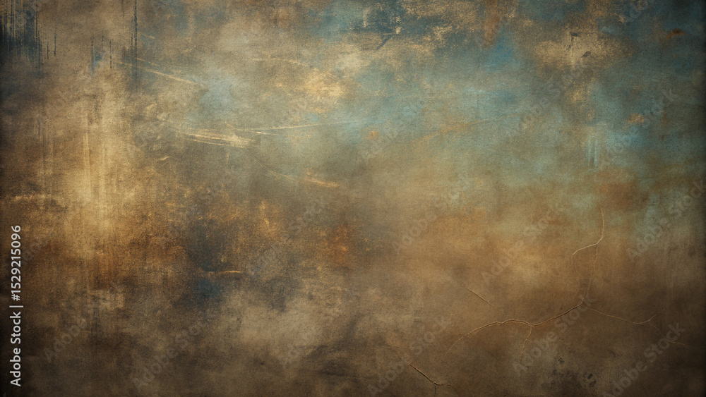 Obraz premium Vintage Grunge Texture with Warm Gold and Blue Tones and Worn Surface
