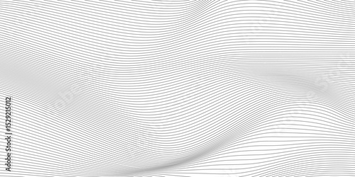Distorted wave monochrome texture. Black and white wireframe wave. curve surface background