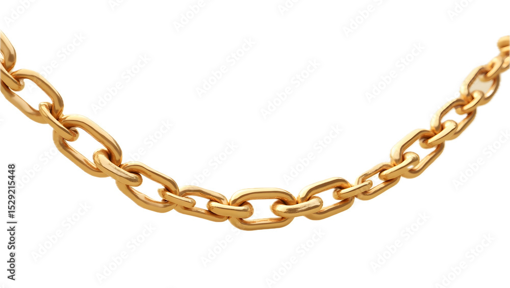 Obraz premium Gold Chain PNG – Realistic Isolated Jewelry Chain on Transparent Background 
