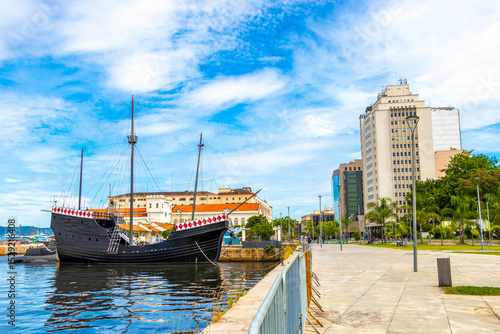 Wallpaper Mural Centro coast beach promenade with ship Rio de Janeiro Brazil. Torontodigital.ca