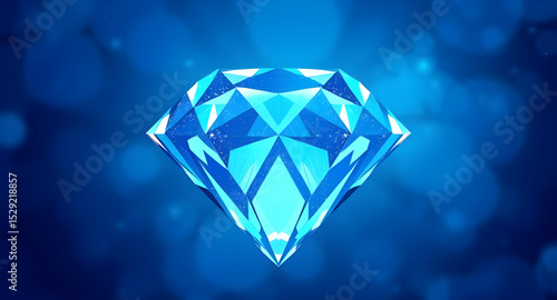 Diamond on background, Shiny diamond illustration, Sparkling diamond image, Diamond gem background, Precious stone on background, Diamond with light rays, Crystal diamond on surface, Brilliant cut dia