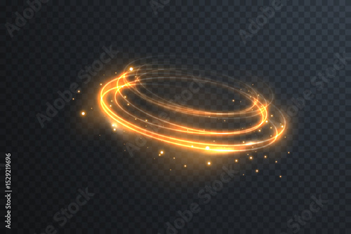 Glowing vortex spins in deep cosmos. Shining golden spiral lights the void. Abstract halo ring echoes stellar wave. Luminous particles dance through eclipse aura.
