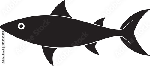 sardine fish silhouette, black and white silhouette, vector and illustration