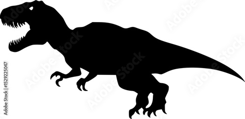 Black Silhouette Vector of t rex Dinosaur Graphic