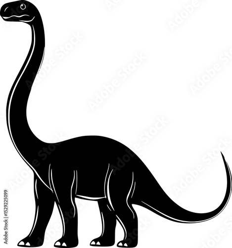 Black Silhouette Vector of Dinosaur Graphic