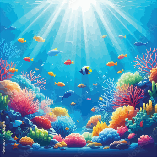 beautiful underwater scenery vector image