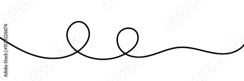 Squiggle line design element. Curved single line. Wavy, waving, line. Seamless pattern of continuous wavy lines. Vector illustration. 