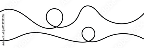 Curved single line. Wavy, zig-zag, criss-cross lines, stripes vector. Seamless pattern of continuous wavy lines. 